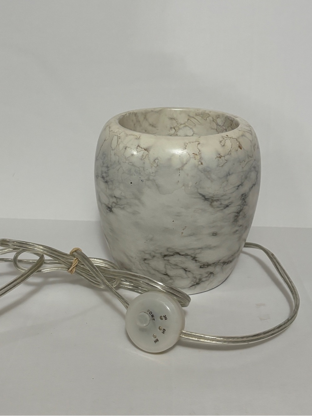 Yankee Candle Marble Wax Melt Warmer – White/Gray Electric Burner